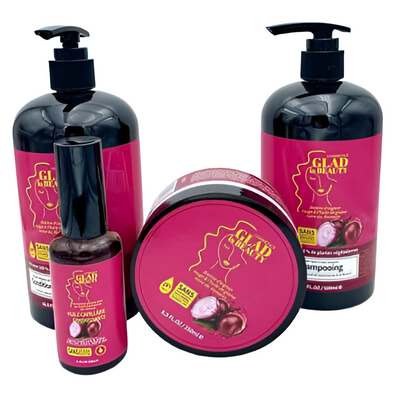 shampoing
Anti-Chute.Le secret pour avoir de longs cheveux.Gamme capillaire  a l’oignon rouge chez Glad's Beauty