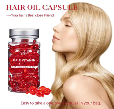 Capsules de sérum capillaire à l’huile de fruit du Maroc, enrichies en vitamines (A, C, E en acides aminés biologiques nourrissants, pour favoriser la croissance des cheveux.
Capsules de soin capillaire sans rinçage, aux huiles essentielles naturelles,