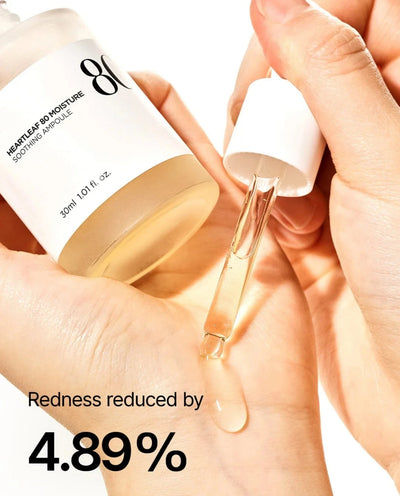Heartleaf Ampoule ,Sérum apaisant à l'acide hyaluronique pour le visage, idéal pour les peaux sensibles. Éclaircissant, enrichi en niacinamide, aloe vera, vitamine E et glycérine.30ml