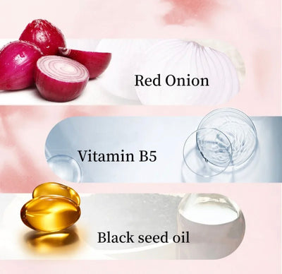 Le secret pour avoir de longs cheveux. huile à l'oignon rouge bio